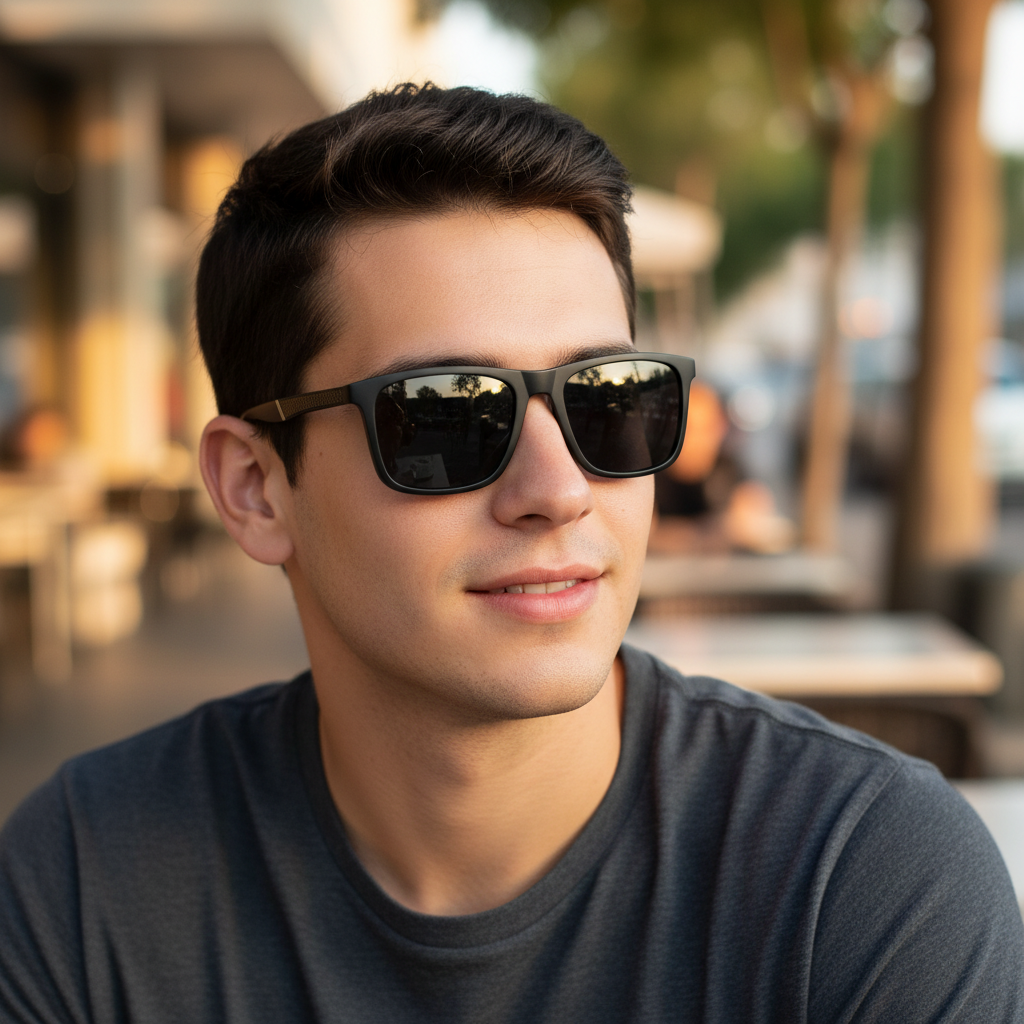 CARA Revolutionary Bifocal Reading Sunglasses for Men Classic Square TR90 Frame Sun Readers UV400 Protection Glasses for Driving/Outdoor/Sport (Black +1.5)