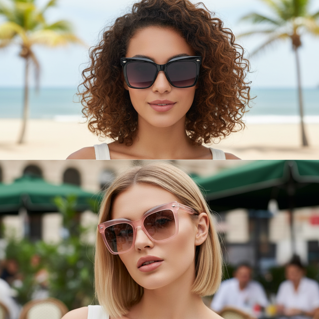 HGIOOIGH 2pack Bifocal Sunglasses UV400 Protection Oversized Square Reading sunglasses +2.0